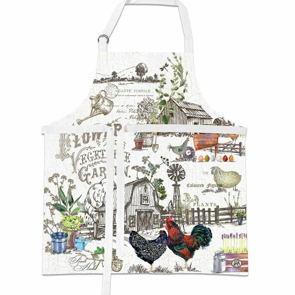 Michel Design Works Cotton Apron Country Life NWT - Picture 1 of 2